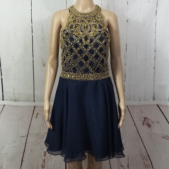 Alyce Paris Dresses & Skirts - ALYCE PARIS Short Chiffon Beaded Coctail Dress